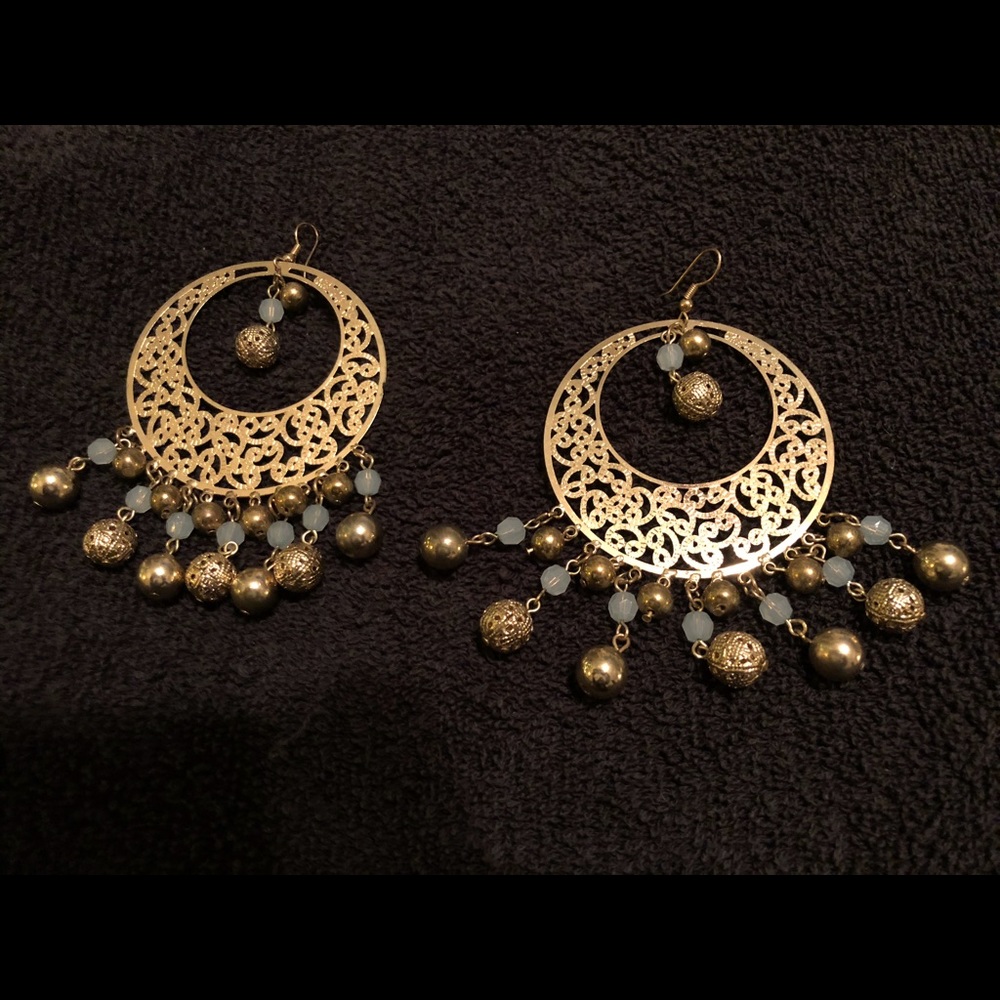 Gold detailed boho gypsy earrings